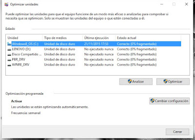 Optimizar unidades Optimizar unidades