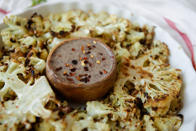 Roasted Cauliflower with Spicy Tahini Dip