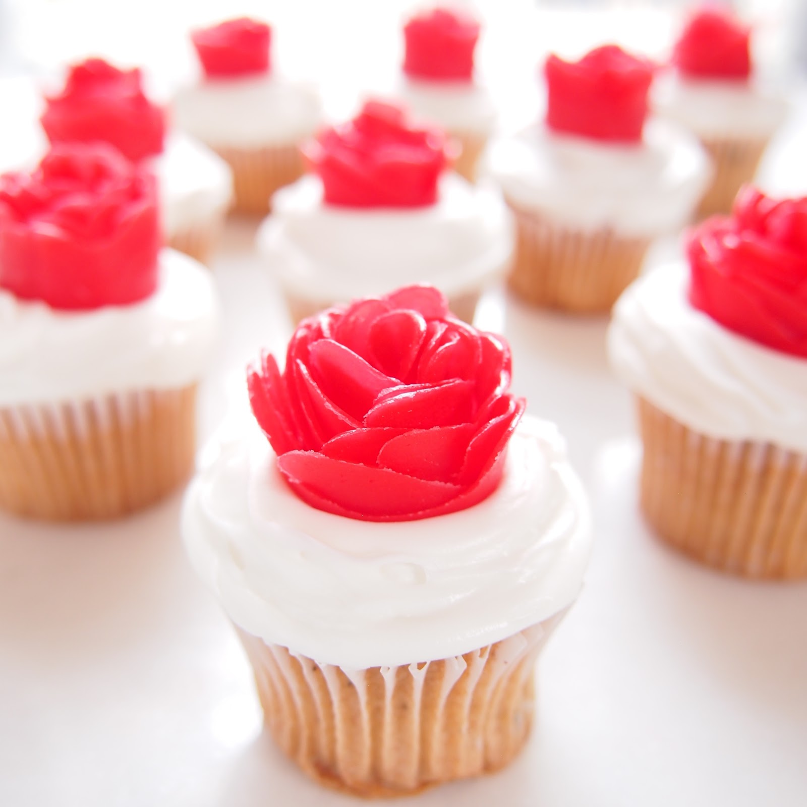 The Tiny Funnel: Valentine's Day Mini Rose Cupcakes