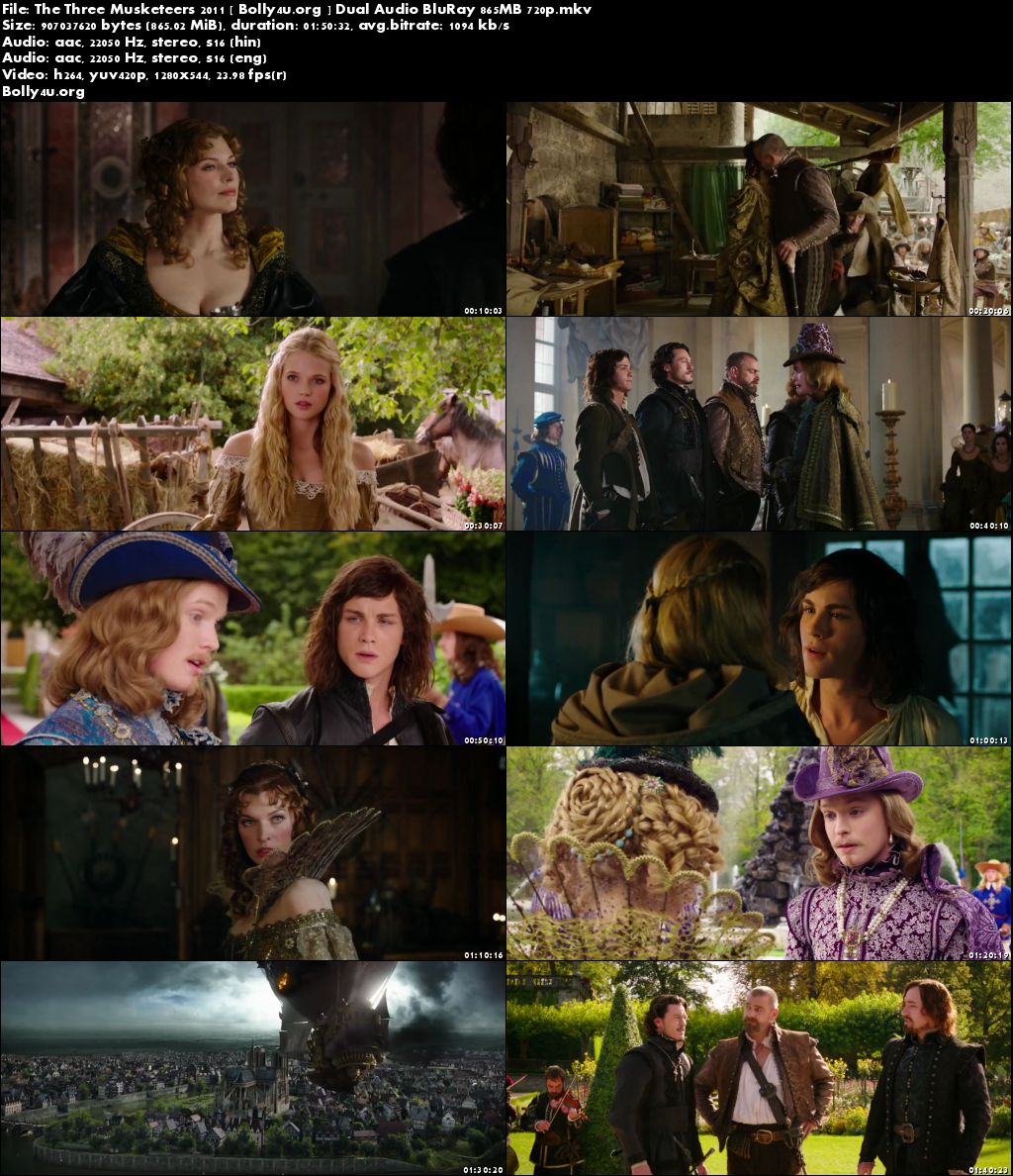 The Three Musketeers 2011 BluRay 350Mb Hindi Dual Audio 480p Download