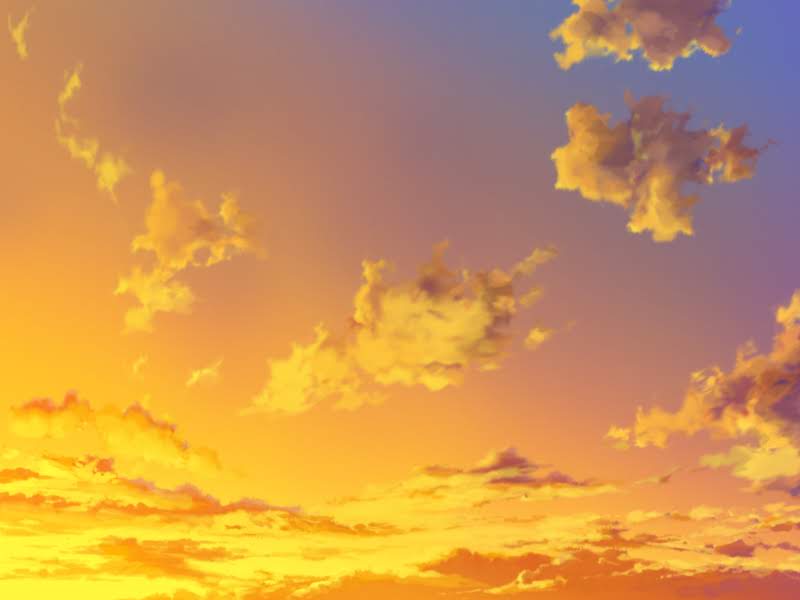 Anime Landscape: Sunset sky (Anime Background)