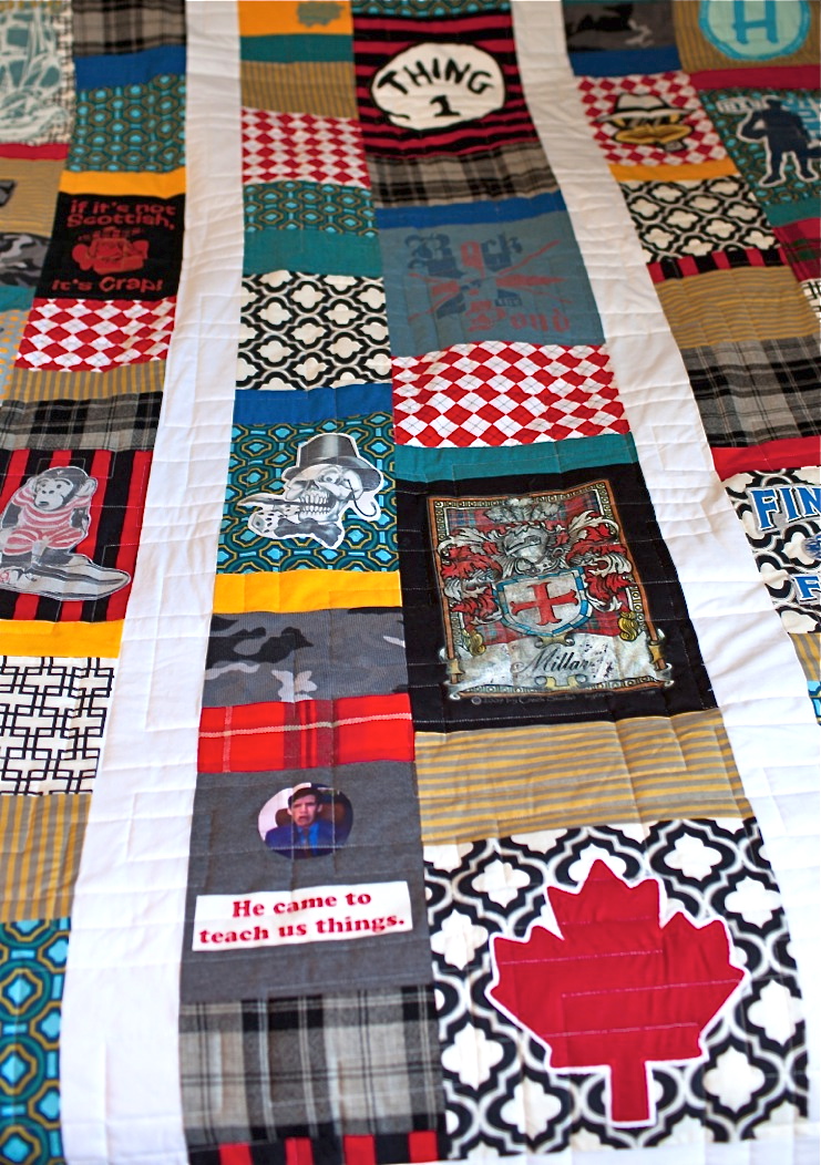 create keepsake quilt for a teenage boy