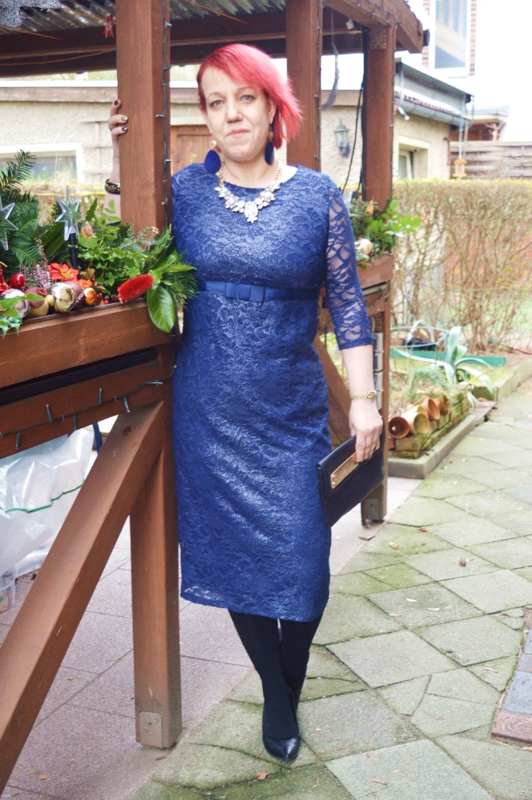2 Dresses for Christmas - Blue Asos Maternity Dress without Jacket