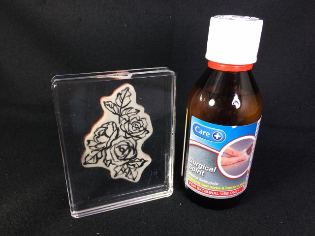Clear Block Keep Stamp Surgical Spirit, Keep Stamp on Clear Block, Tip so stamp will not drop from clear block,