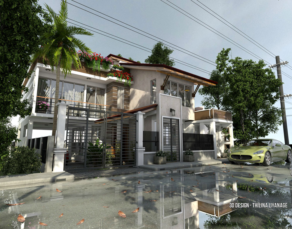 Sketchup texture: free sketchup 3d model modern villa #30 vray visopt Rendering 3d gratis
