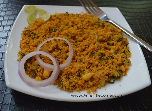 Meen Puttu, Steamed and Scrambled Fish, teamed Fish Podimas Meen Puttu, Steamed and Scrambled Fish, teamed Fish Podimas