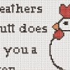  country chicken cross stitch sampler with fight club quote