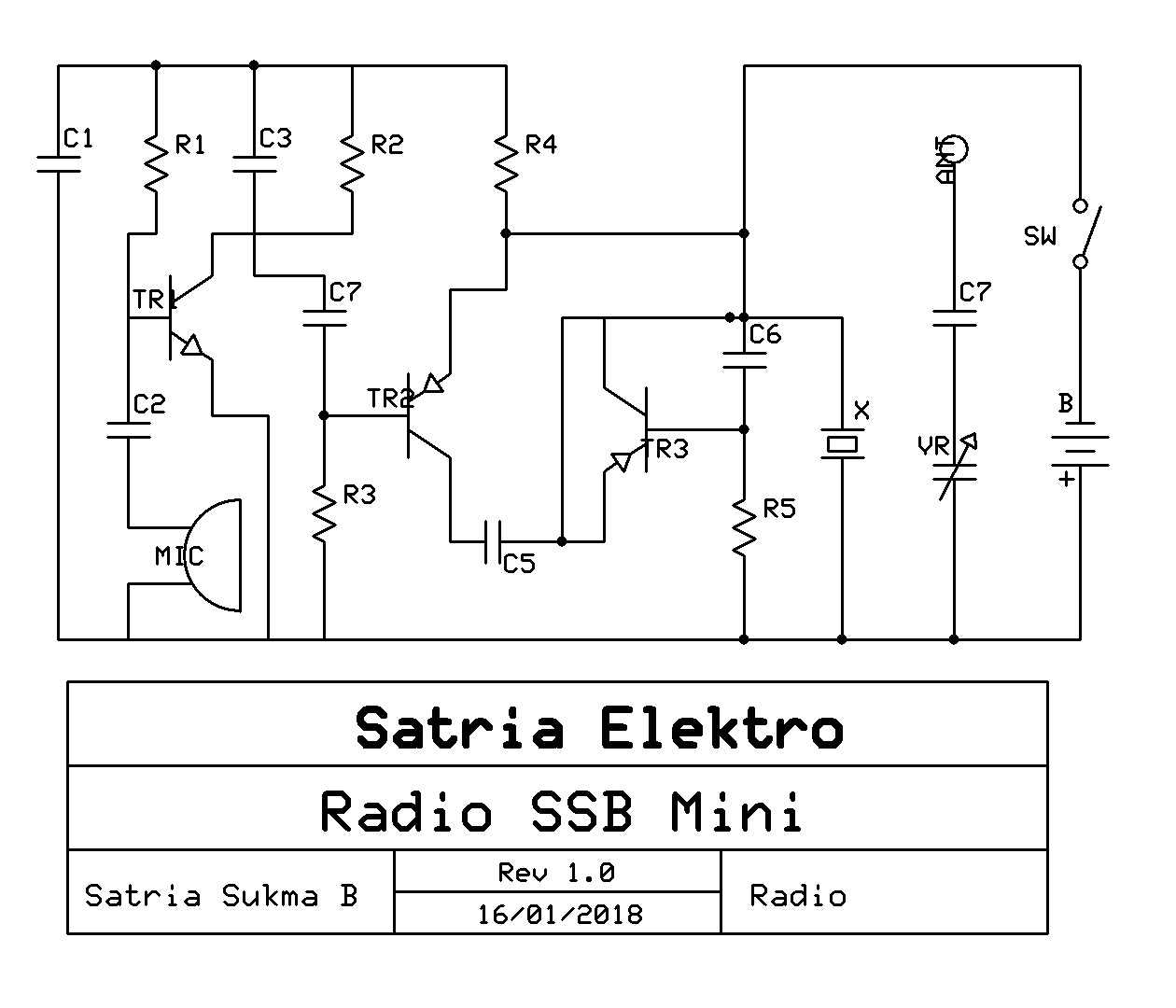 Skema Pemancar Mini SSB atau CB 11 meter band - Satria Elektro
