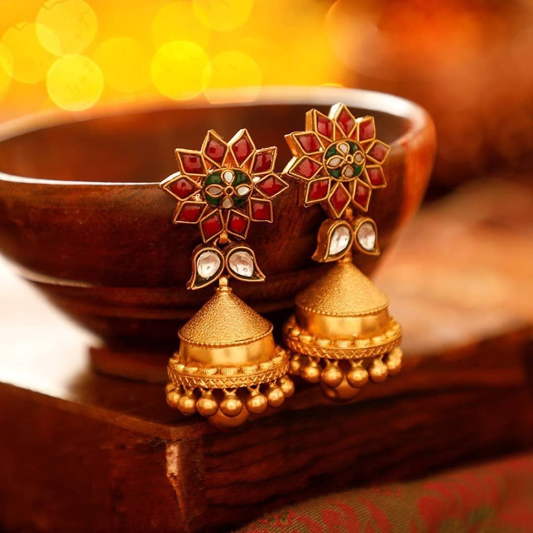 55 Beautiful Gold jhumka earring designs || Tips on Jhumka shopping ...
