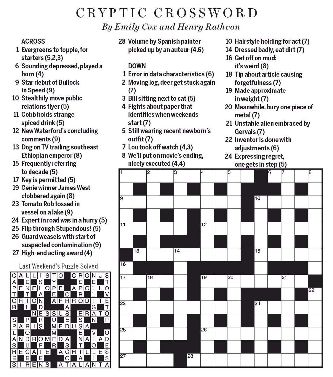 National Post Cryptic Crossword Forum Saturday March 30 2019 Beauty And Influence