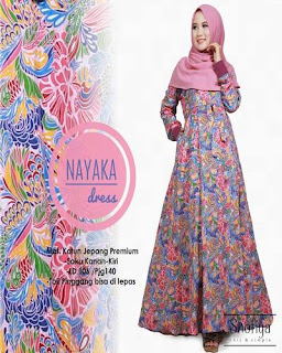 Long Dress Batik Kombinasi Brokat