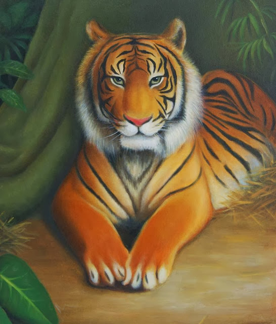 KINGKIN LA ROSE Lukisan Macan Harimau karya Kingkin 