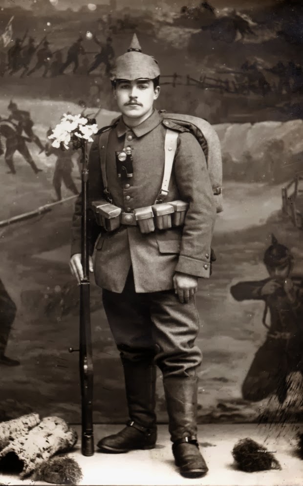 Studio Portraits of German Soldiers With Flowers, ca. 1910s ~ Vintage ...