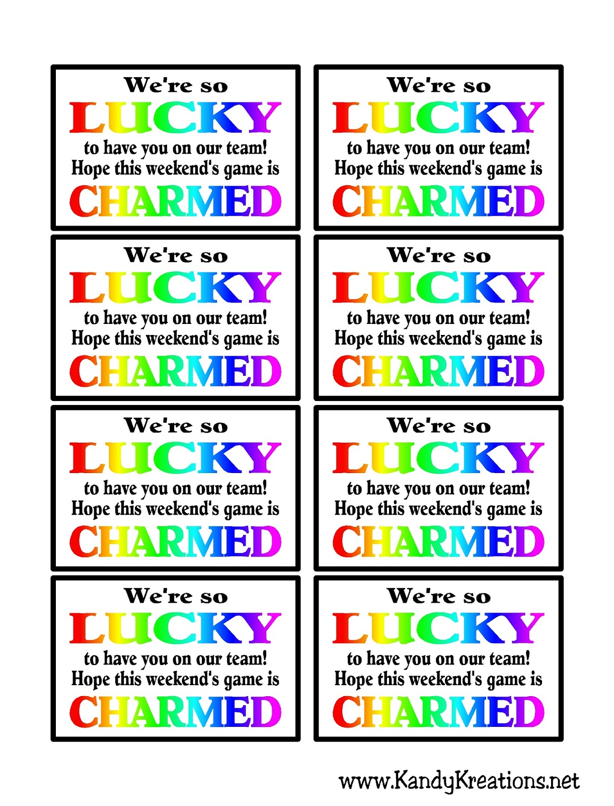 DIY Party Mom Lucky Charms Team Treat Free Tag Printable