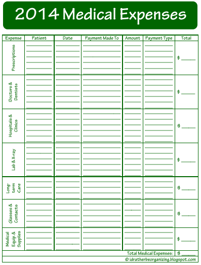 I d Rather Be Organizing 52 Weeks Of Printables Week 11 Medical 