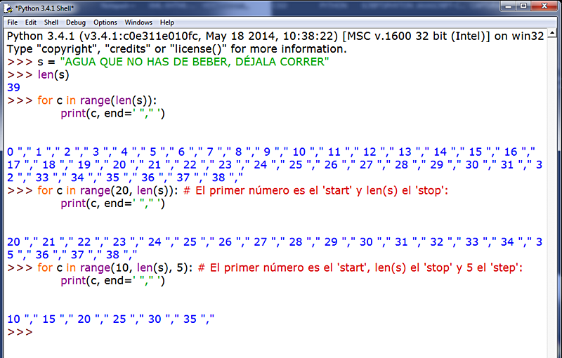APRENDER A PROGRAMAR CON PYTHON: BUCLE FOR/IN