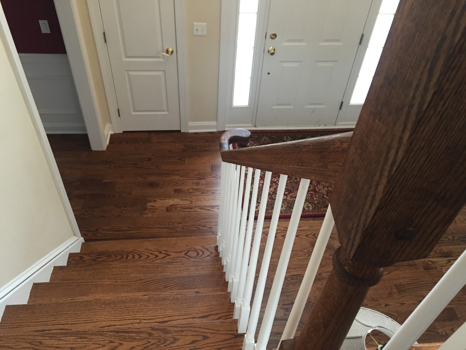 Red Oak Staircase with Provincial Stain Red Oak Staircase with Minwax Provincial Stain