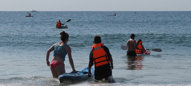 Legend Kayaks kids fun Durban Beach, Ushaka Marine World Legend Kayaks display on Durban Beach, Ushaka Marine World
