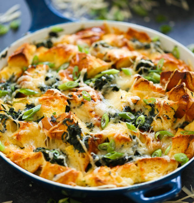 SPINACH AND CHEESE STRATA