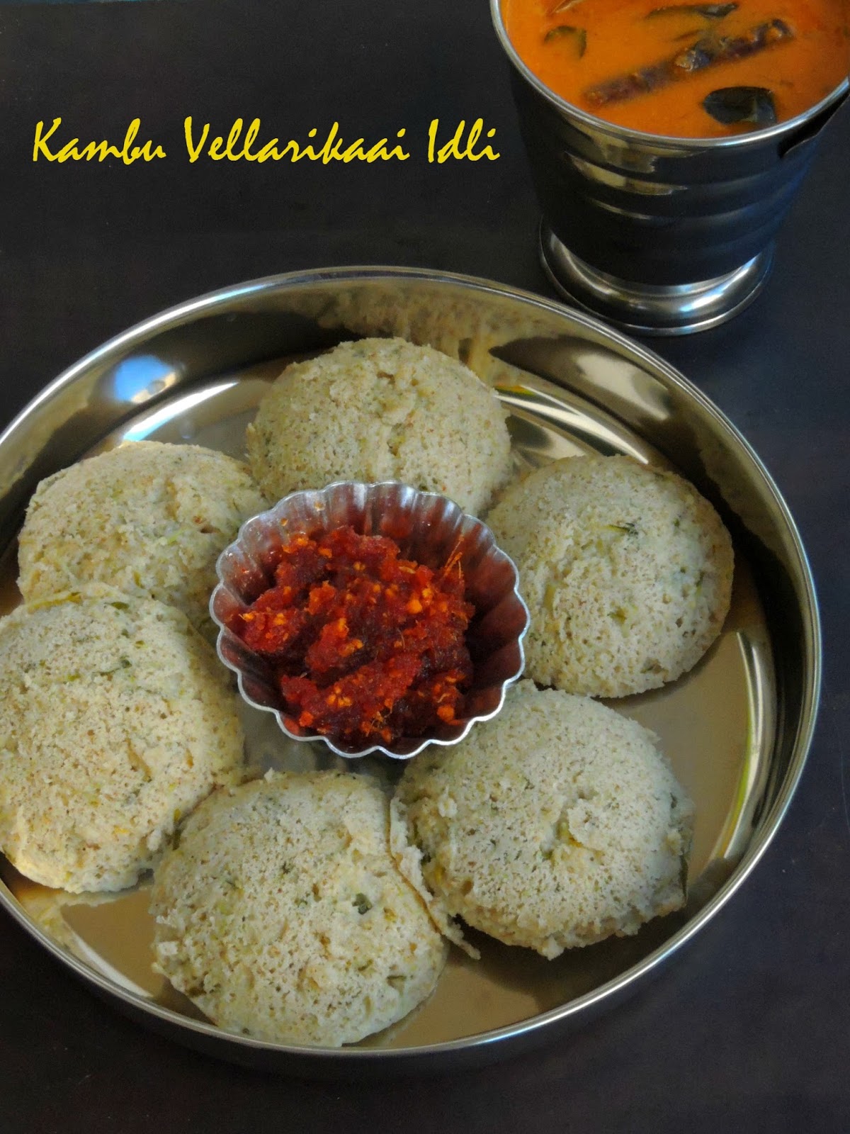 Priya's Versatile Recipes Pearl Millet Cucumber Idli/Kambu Vellarikaai