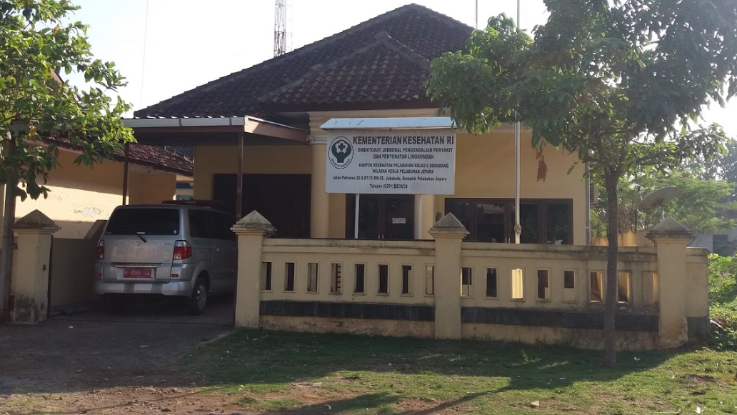 Kantor Kesehatan Pelabuhan Kelas II Semarang Wilker Jepara Alamat: Jl. Pati Unus, No. 26 B RT. 15/05, Jobokuto Pelabuhan, Jobokuto I, Kec. Jepara, Kabupaten Jepara, Jawa Tengah
