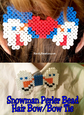 Create some fun family time with the kids making perler bead projects.  These snowman bow tie patterns are a fun way to add a little pizazz as a perler bead hair bow or bow tie.  With step by step directions, you and the kids will be encouraging creativity and fun tonight.