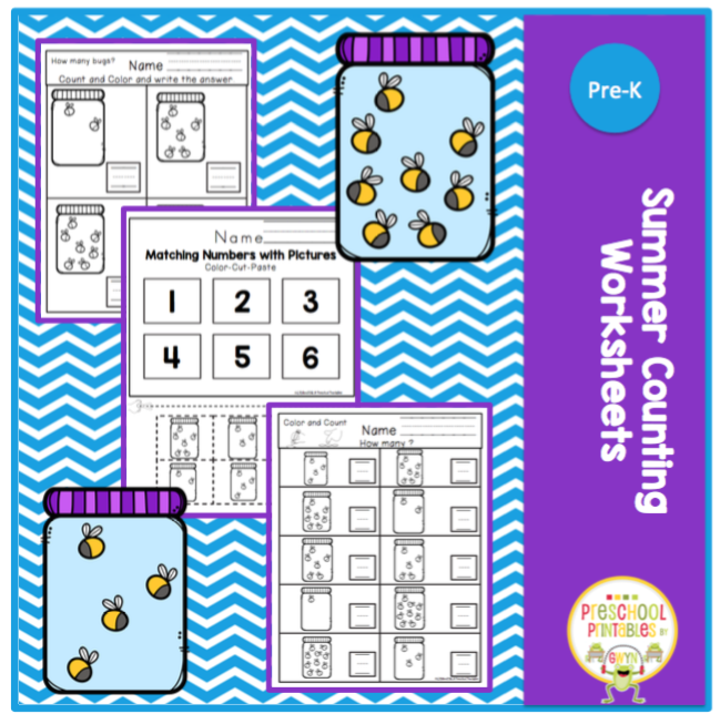 Summer Counting Worksheets ~ Preschool Printables