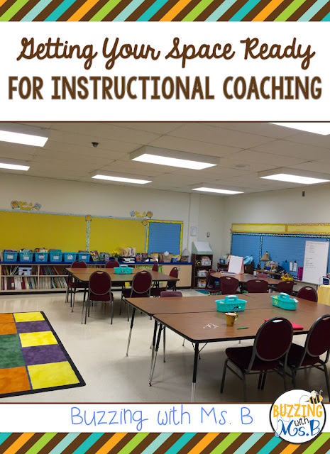 One of the things you'll want to do right away as a new instructional coach is to set up your room! Whether you have an office or a classroom to do your coaching work, this post explains some of the materials and spaces you'll want. Read about the way I've organized the spaces in my room and what they're used for in my daily coaching.