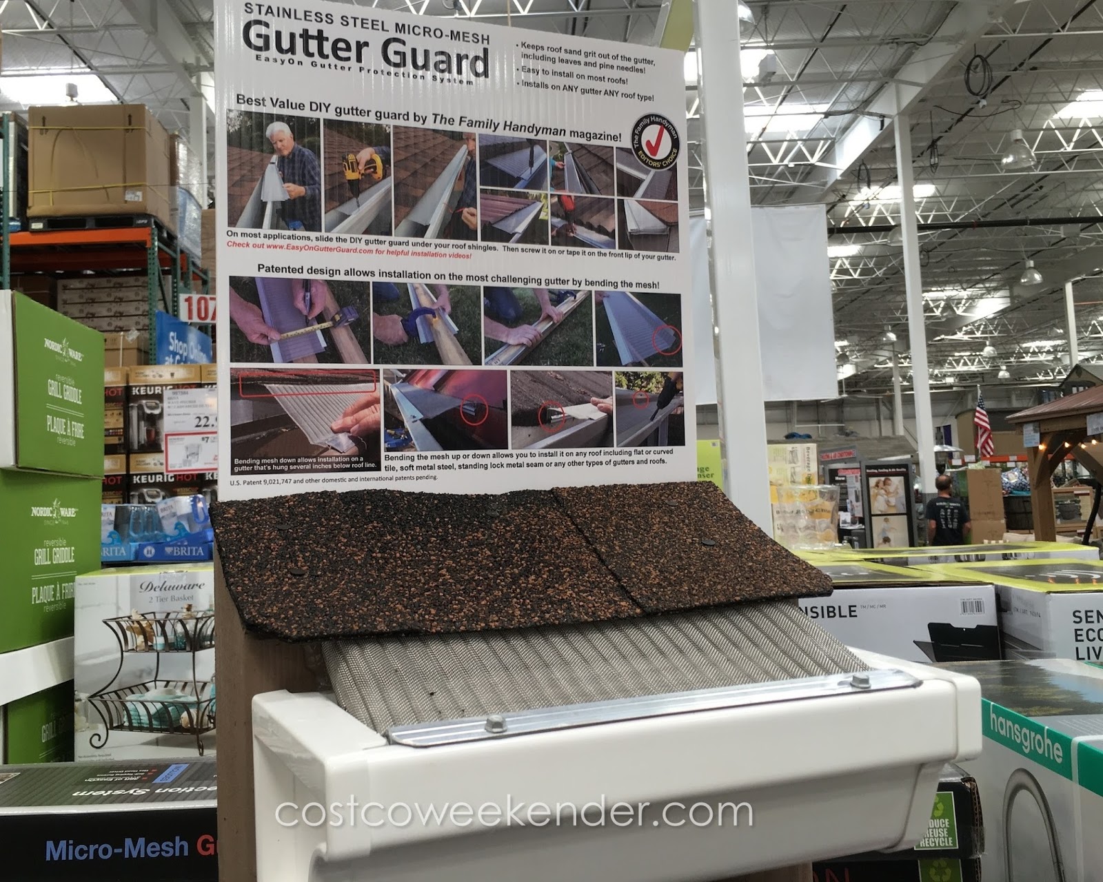 EasyOn Gutter Guard Stainless Steel Micro-Mesh Gutter Protection System Stainless Steel Gutter Guards Costco