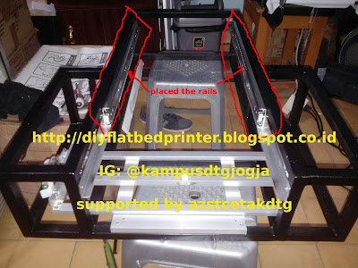 rangka dan dudukan rell printer dtg friction drive
