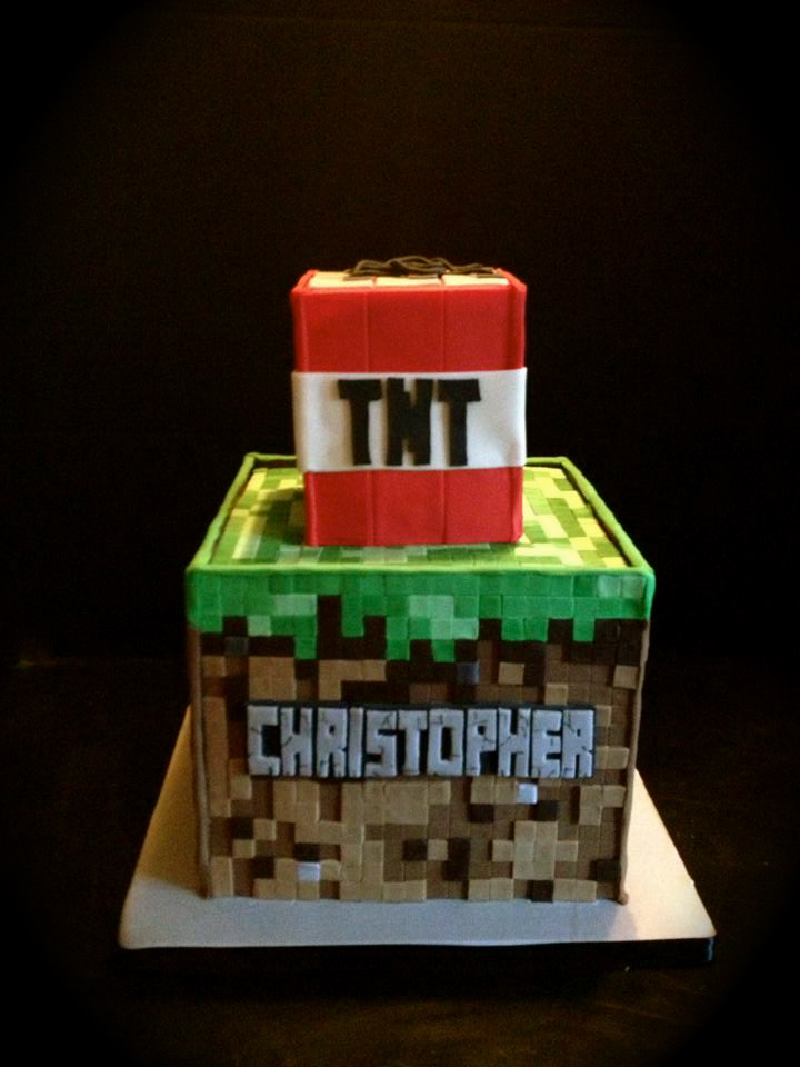 Peace, Love, & Cake Minecraft Birthday Cake
