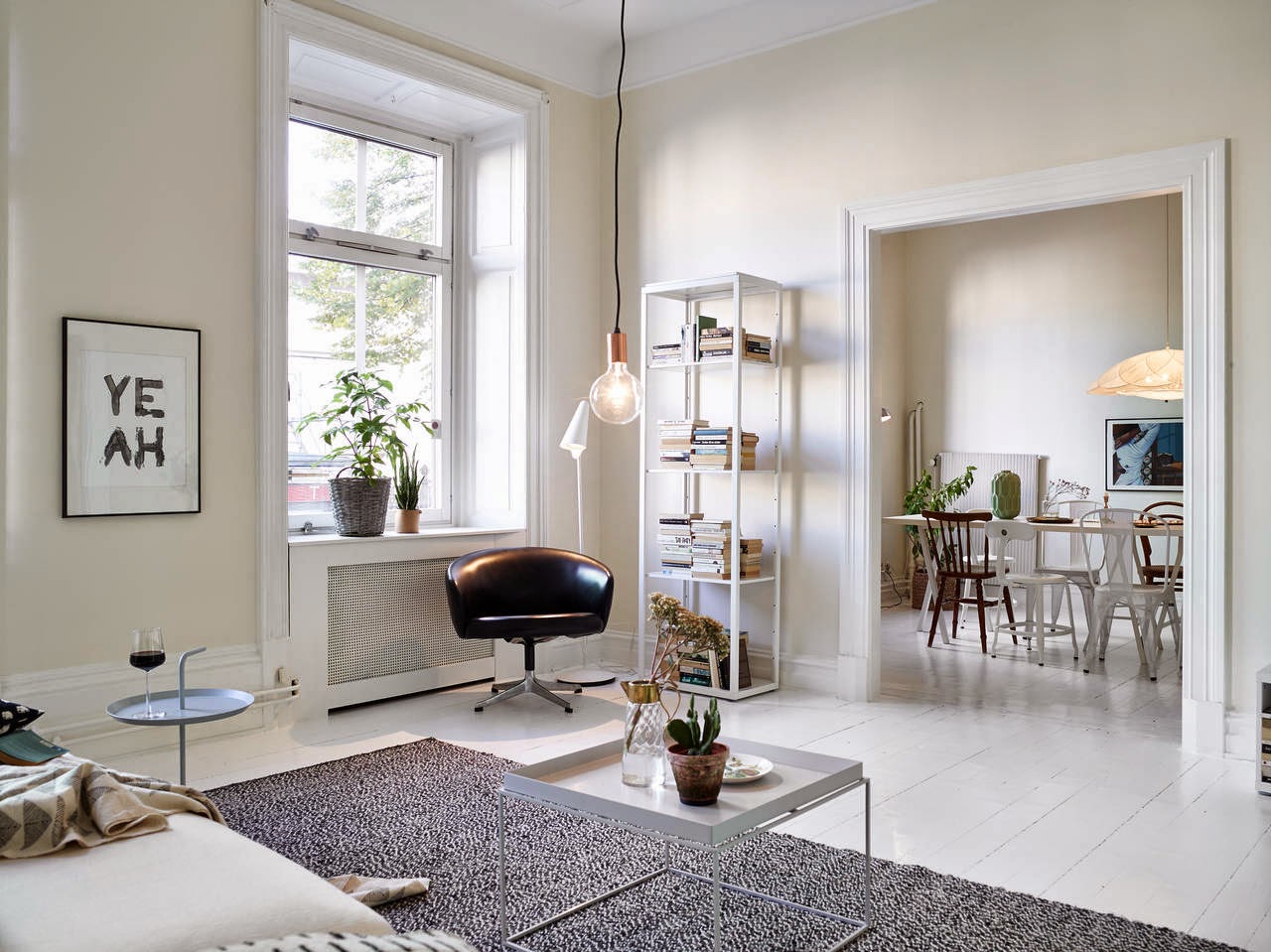my scandinavian home White Swedish apartment with great art