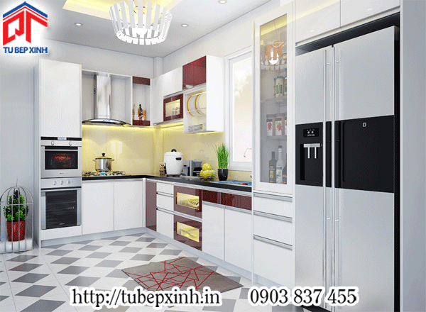 mẫu thiết kế bếp hiện đại và tinh tế tủ bếp chữ L