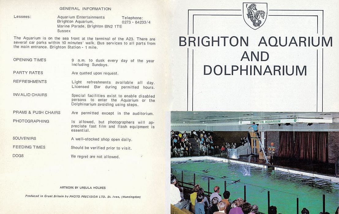UK Dolphinaria Archive Brighton Aquarium & Dolphinarium 1968 1990