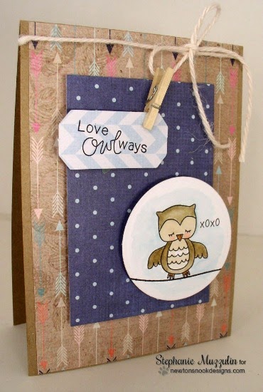 Love Owl-ways card by Stephanie Muzzulin | Sweetheart Tails Stamp set by Newton's Nook Designs