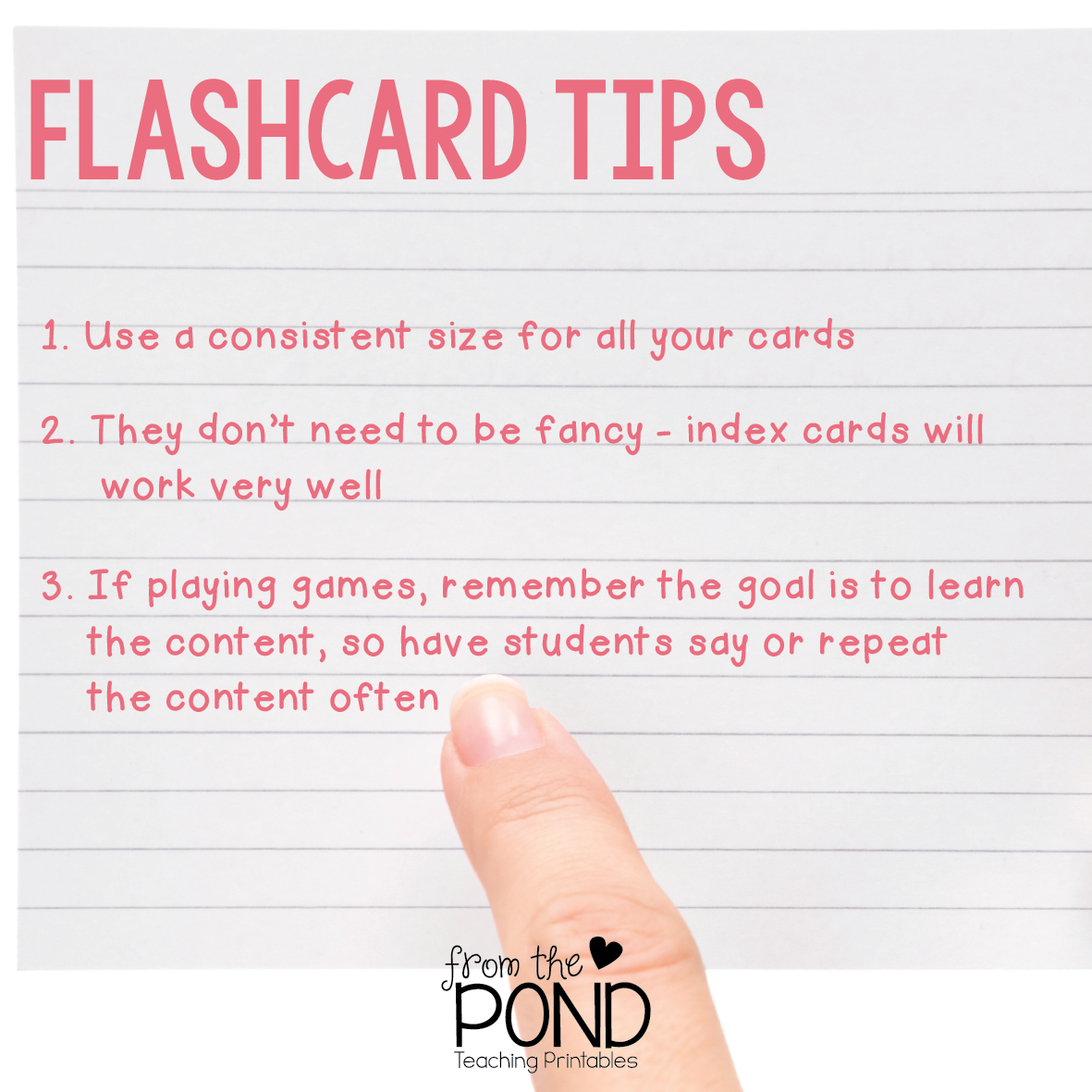 low prep flashcard games from the pond flash card size