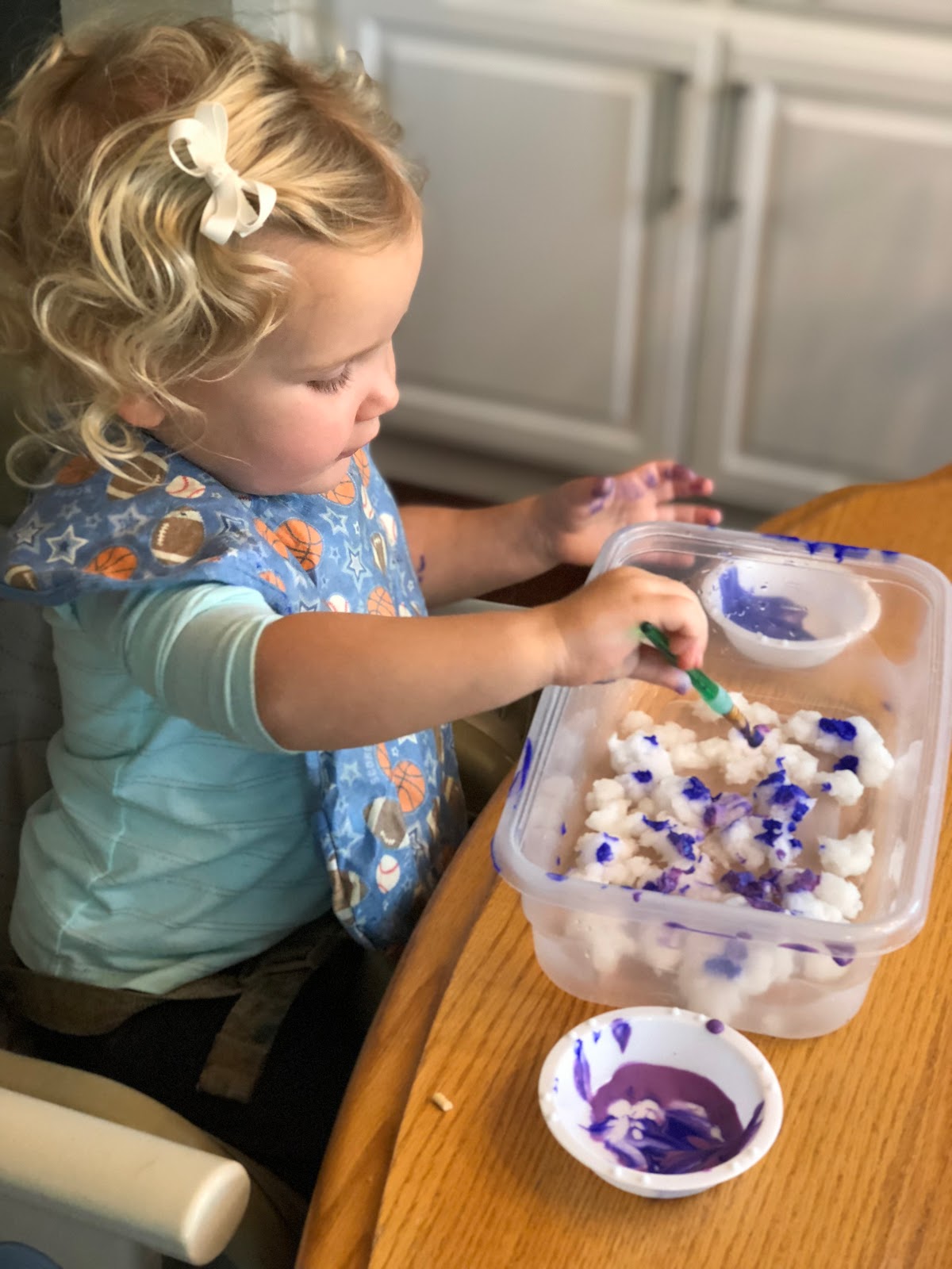 Toddler Approved! Painting on Fake Snow with Toddlers and Preschoolers