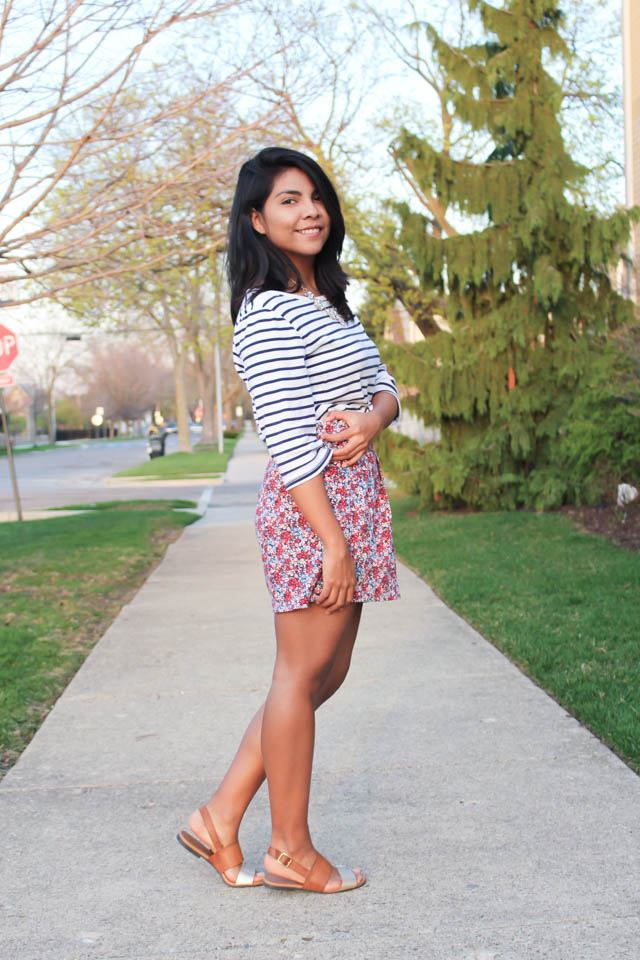 mix-patterns-stripes-floral-skirt-spring