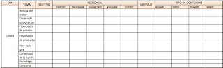 Calendario RRSS calendario excel