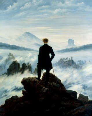 Caspar David Friedrich, Sis Denizi Üzerindeki Gezgin, 1818, tuval üzerine yağlıboya, 94 x 74 cm, Hamburg Sanat Müzesi