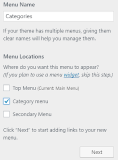 Créer un menu pour les catégories. Créer un menu pour les catégories.