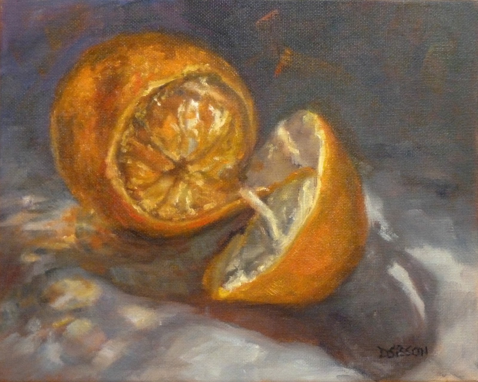 Daily Painting Projects Orange and Peel Oil Painting Still Life Fruit Art Food Kitchen