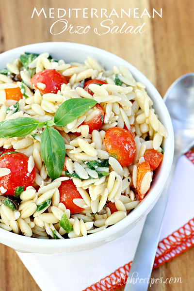  Mediterranean Orzo Salad | That Skinny Chick Can Bake 