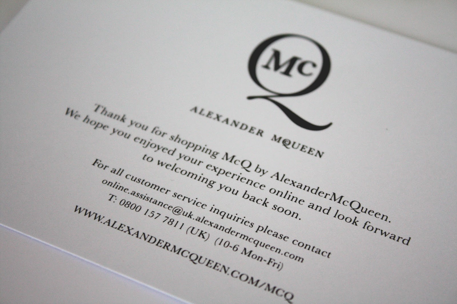 alexander mcqueen customer service