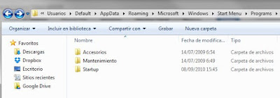 Directorio donde se guardan los iconos del "Menú inicio" de Windows 7