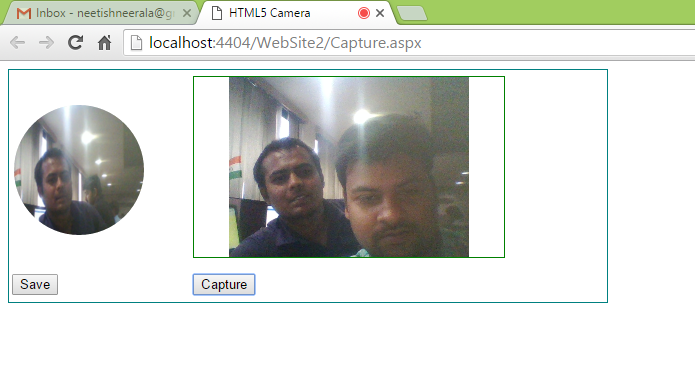 How to Capture image of HTML5 camera in asp.net