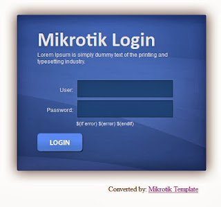 Mikrotik Template Free Download Login Page Hotspot: Blue Log
