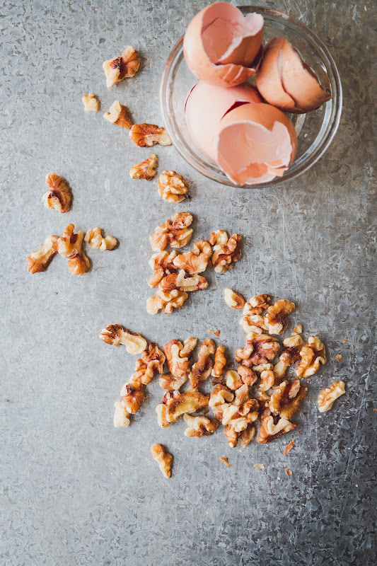 Milk and Honey Walnut Espresso Cake with Candied Walnuts