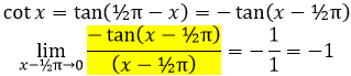 bahas limit cot per x