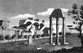 "Campo Vaccino" - the Roman Forum  from A New Picture of Rome by Marien Vasi (1824) 